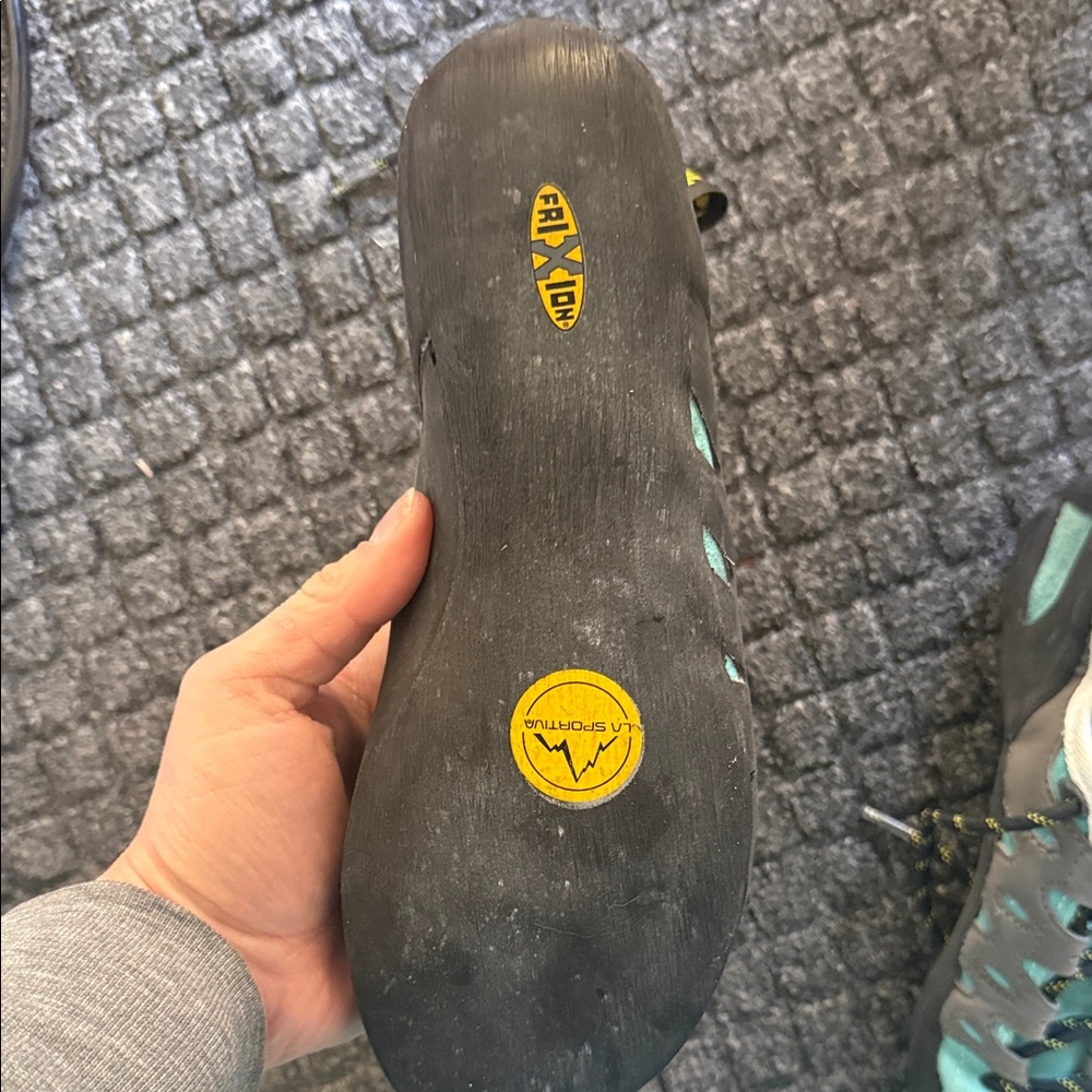 La Sportiva Turquoise and Gray Climbing Shoes - Picture 4 of 7